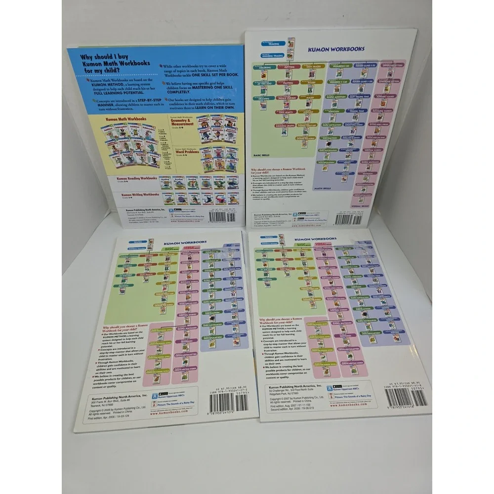 Lot of 4 Kumon Telling Time Simple Math Dollers Cents Workbooks For Ages 5-8